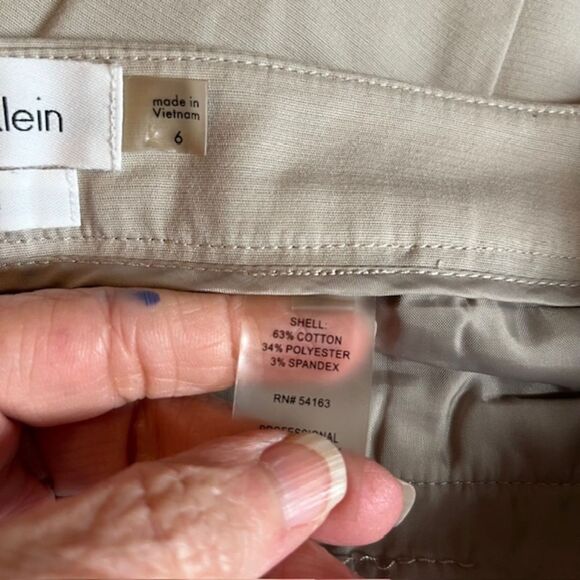 Calvin Klein Highline Slim Straight Dress Pants Trousers Tan Beige Size 6 - Picture 9 of 12
